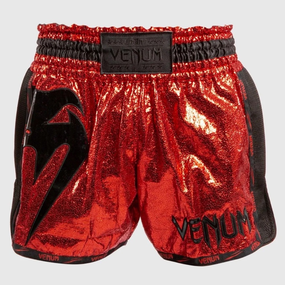 NWT VENUM GIANT FOIL MUAY THAI BOXING SHORTS - RED/BLACK